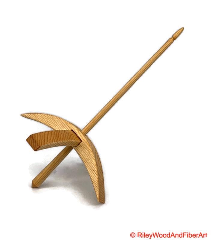 Mega Turkish Drop Spindle - Sitka Spruce Whorl with Maple Shaft made by Riley Wood and Fiber Art