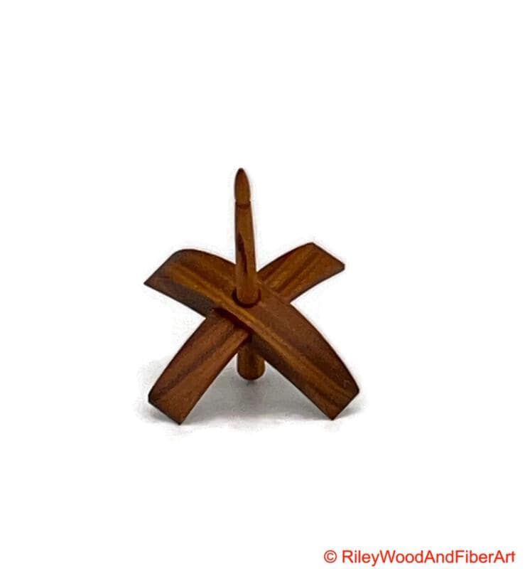 Mini Turkish Drop Spindle - Canary Whorl with Maple Heartwood Shaft made by Riley Wood and Fiber Art