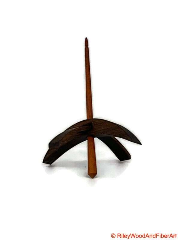 Medium Turkish Drop Spindle - Walnut Whorl with Cherry Shaft made by Riley Wood and Fiber Art