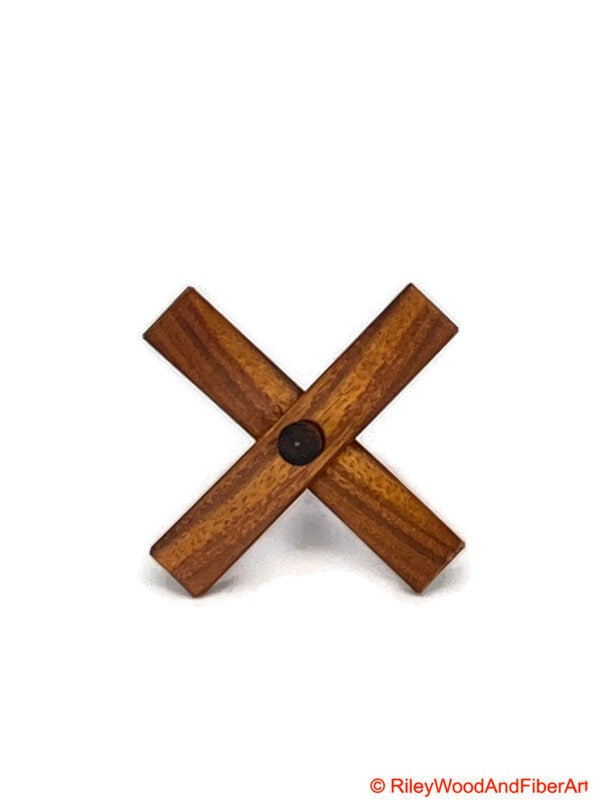 Mini Turkish Drop Spindle - Canary Whorl with Red Heart Shaft made by Riley Wood and Fiber Art