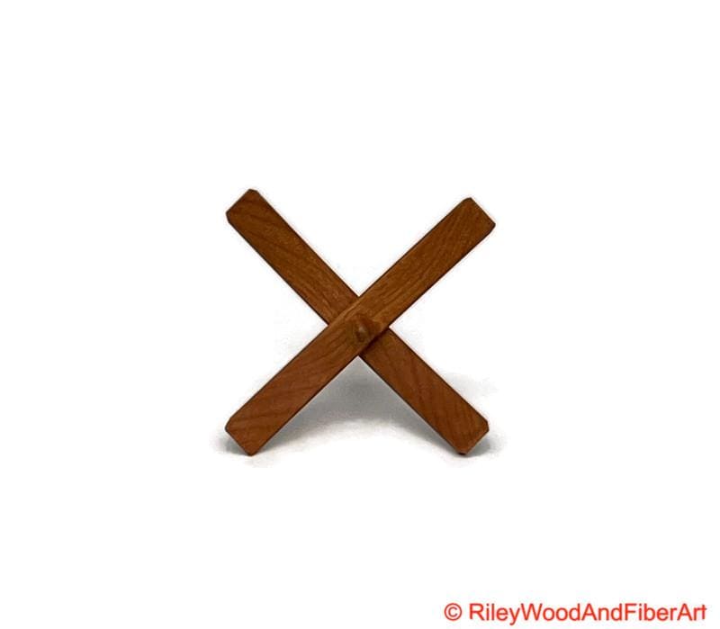 Medium Turkish Drop Spindle - Alder Whorl with Cherry Shaft made by Riley Wood and Fiber Art