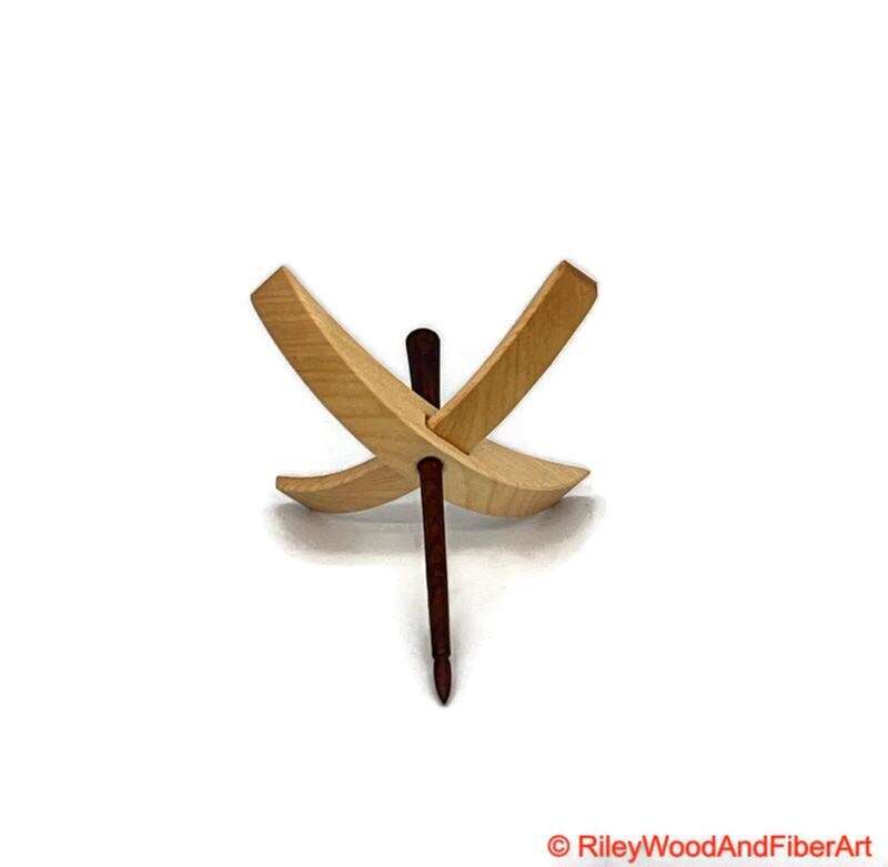 Medium Turkish Drop Spindle - Maple Whorl with Cocobolo Shaft made by Riley Wood and Fiber Art