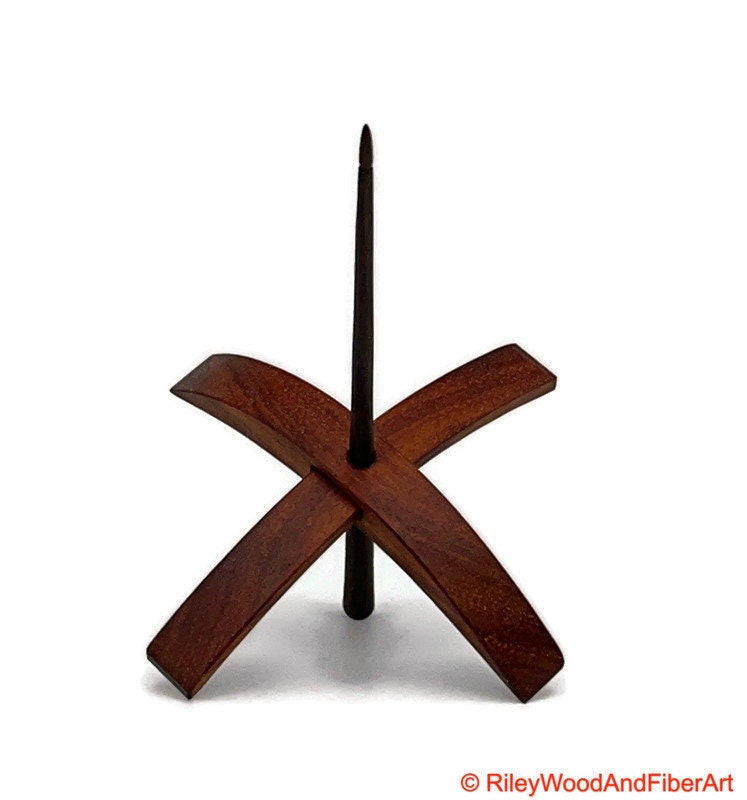Mega Turkish Drop Spindle - Tzalam Whorl with Walnut Shaft made by Riley Wood and Fiber Art