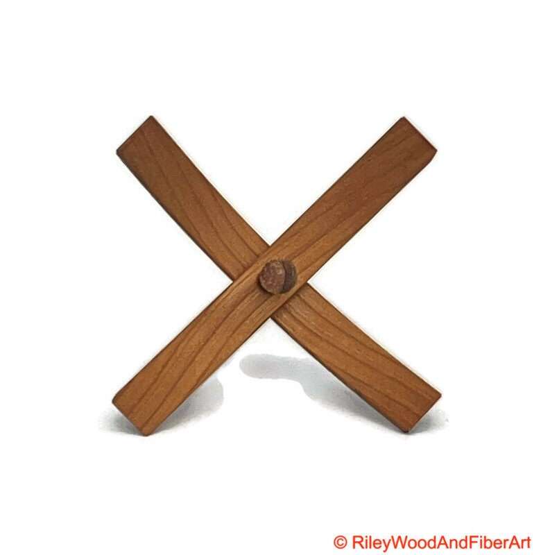 Medium Turkish Drop Spindle - Cherry Whorl with Hickory Shaft made by Riley Wood and Fiber Art