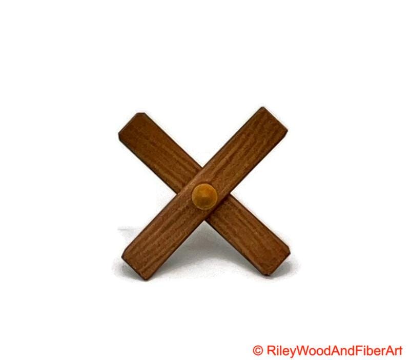 Mini Turkish Drop Spindle - Cherry Whorl with Curly Maple Shaft on white background