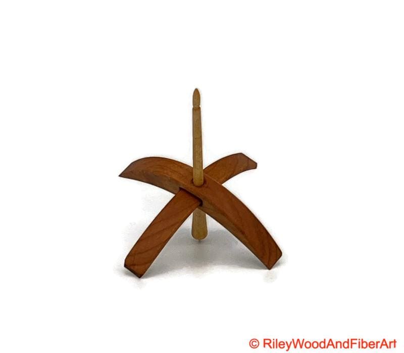 Medium Turkish Drop Spindle - Alder Whorl with Maple Shaft made by Riley Wood and Fiber Art