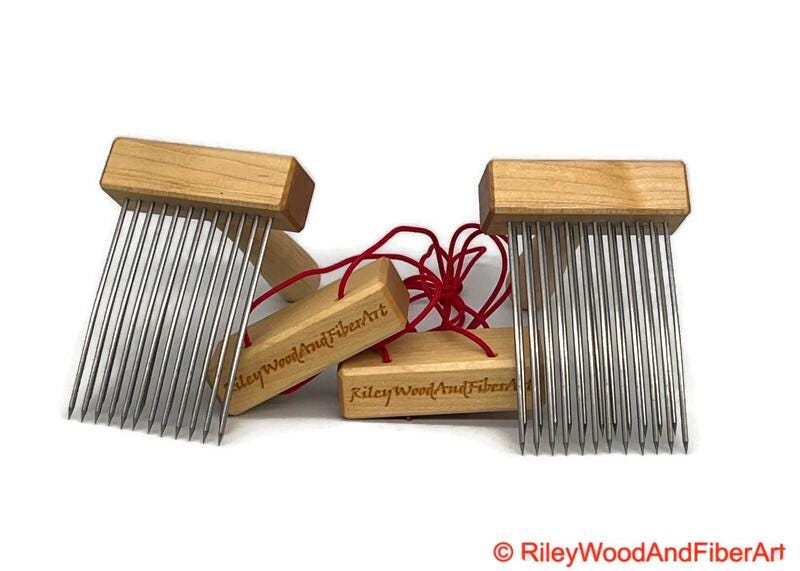 Wool Combs with Covers made by Riley Wood and Fiber Art