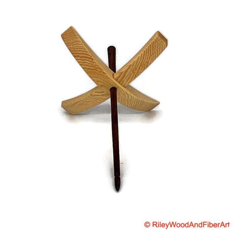 Mega Turkish Drop Spindle - Sitka Spruce Whorl with Honduran Rosewood Shaft made by Riley Wood and Fiber Art
