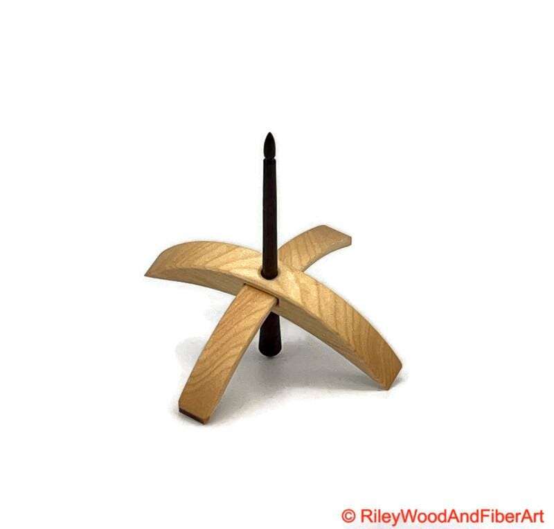 Medium Turkish Drop Spindle - Maple Whorl with Cocobolo Shaft made by Riley Wood and Fiber Art