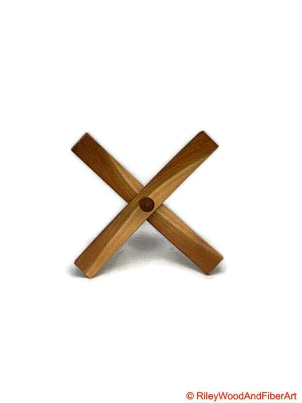 Medium Turkish Drop Spindle - Cherry at Demarcation Whorl with Cherry Shaft made by Riley Wood and Fiber Art