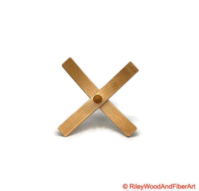 Medium Turkish Drop Spindle - Maple Whorl with Curly Maple Shaft made by Riley Wood and Fiber Art