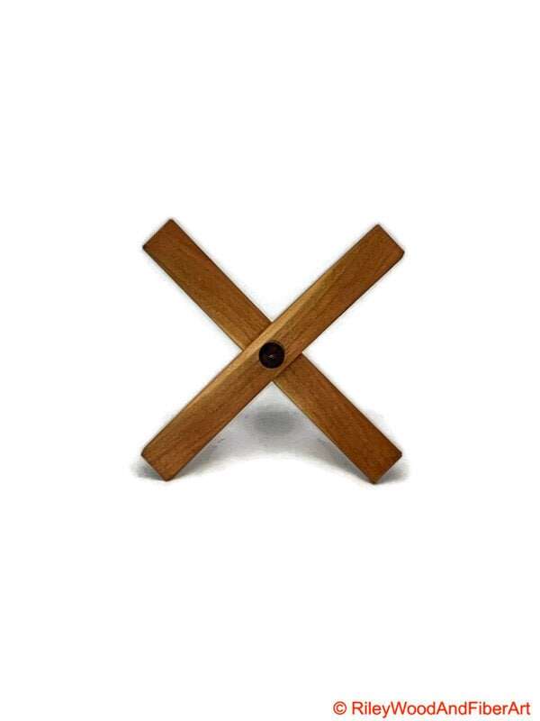 Medium Turkish Drop Spindle - Cherry at Demarcation Whorl with Cocobolo Shaft made by Riley Wood and Fiber Art