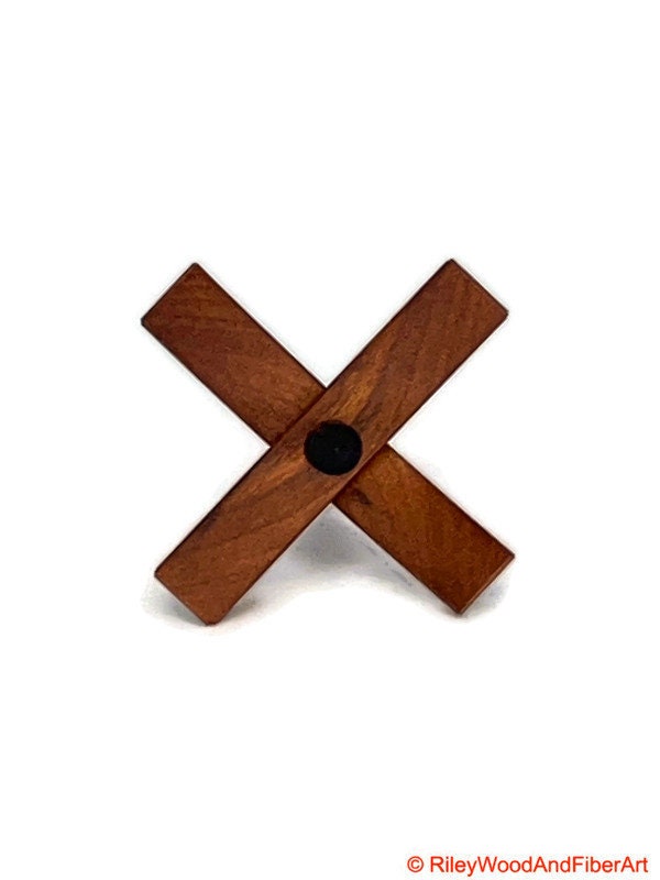 Mini Turkish Drop Spindle - Cherry Whorl with Chechen Shaft on white background