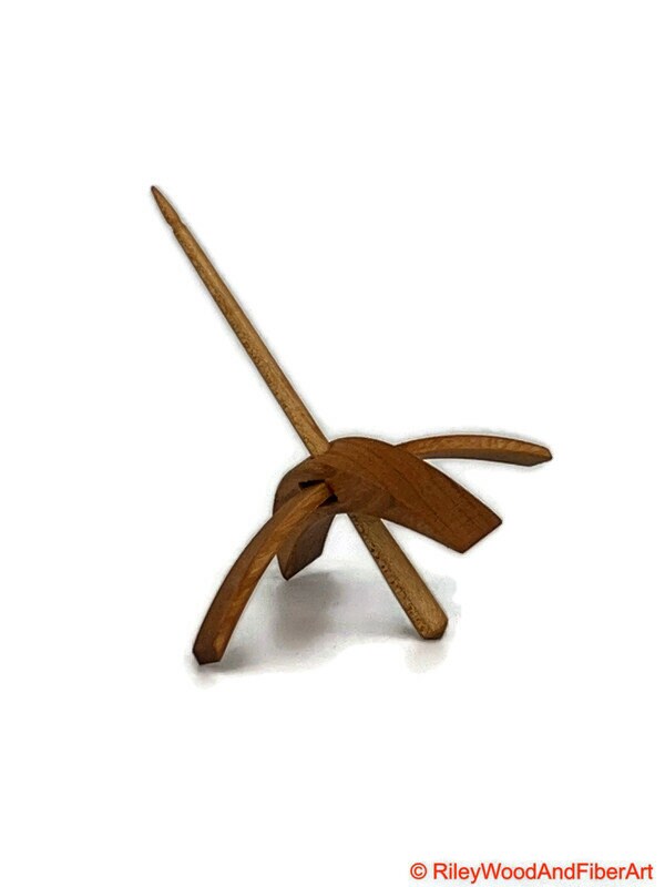 Medium Turkish Drop Spindle - Cherry Whorl with Maple Shaft made by Riley Wood and Fiber Art