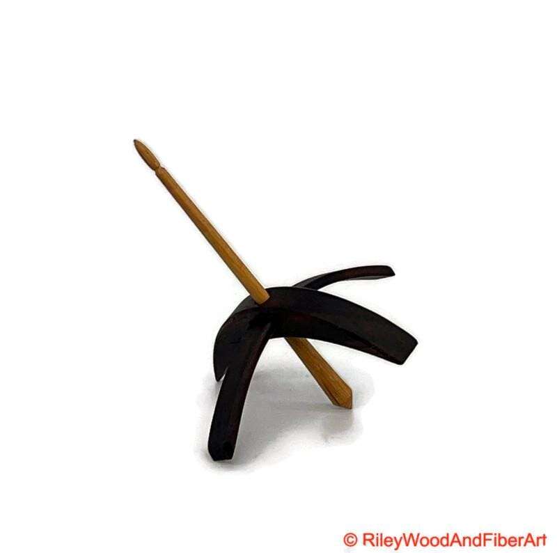 Medium Turkish Drop Spindle - Walnut Whorl with Hickory Shaft made by Riley Wood and Fiber Art