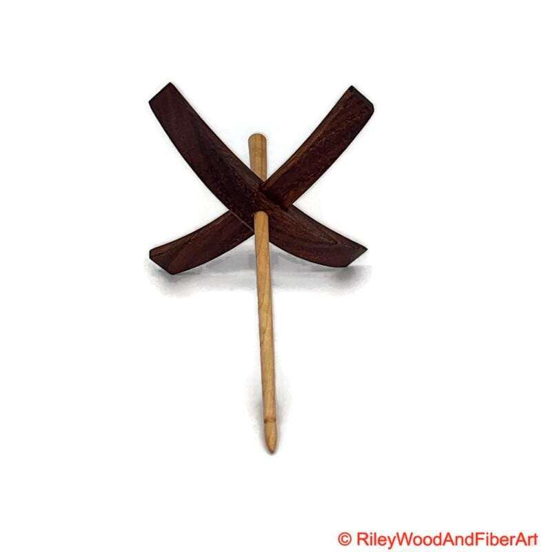 Mega Turkish Drop Spindle - Tzalam Whorl with Maple Shaft made by Riley Wood and Fiber Art