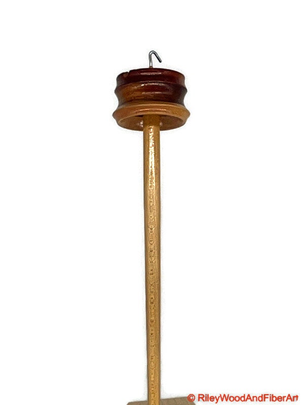 Top Whorl Drop Spindle: Allo, African Mahogany, and Maple - 24 grams made by Riley Wood and Fiber Art