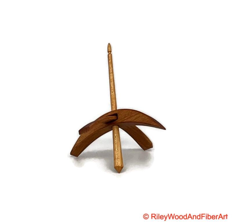 Medium Turkish Drop Spindle - Alder Whorl with Apple Shaft made by Riley Wood and Fiber Art