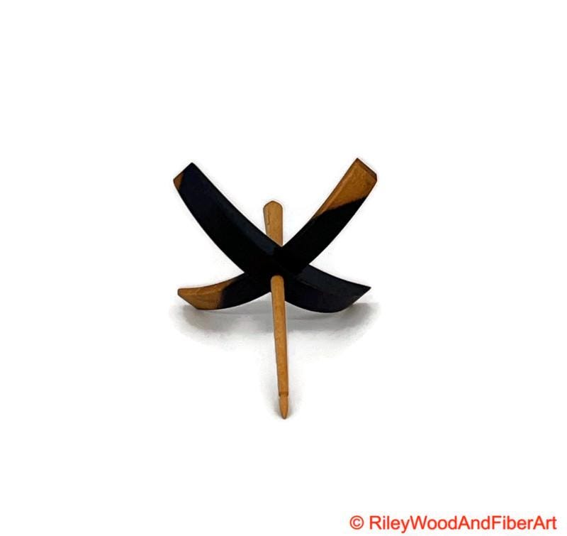 Medium Turkish Drop Spindle - Katalox Mostly Heartwood Whorl with Maple Shaft made by Riley Wood and Fiber Art