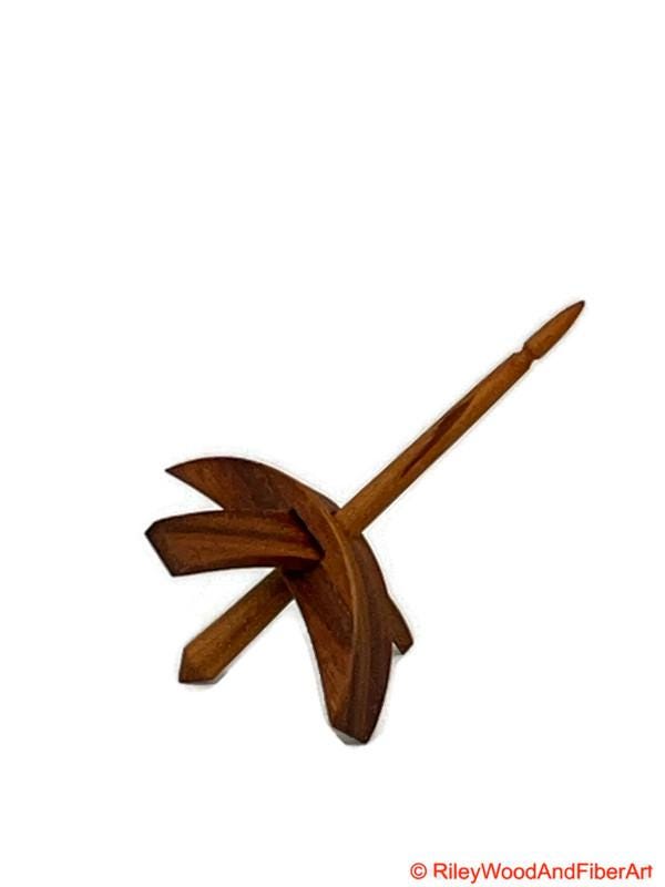 Mini Turkish Drop Spindle - Canary Whorl with Maple Heartwood Shaft made by Riley Wood and Fiber Art