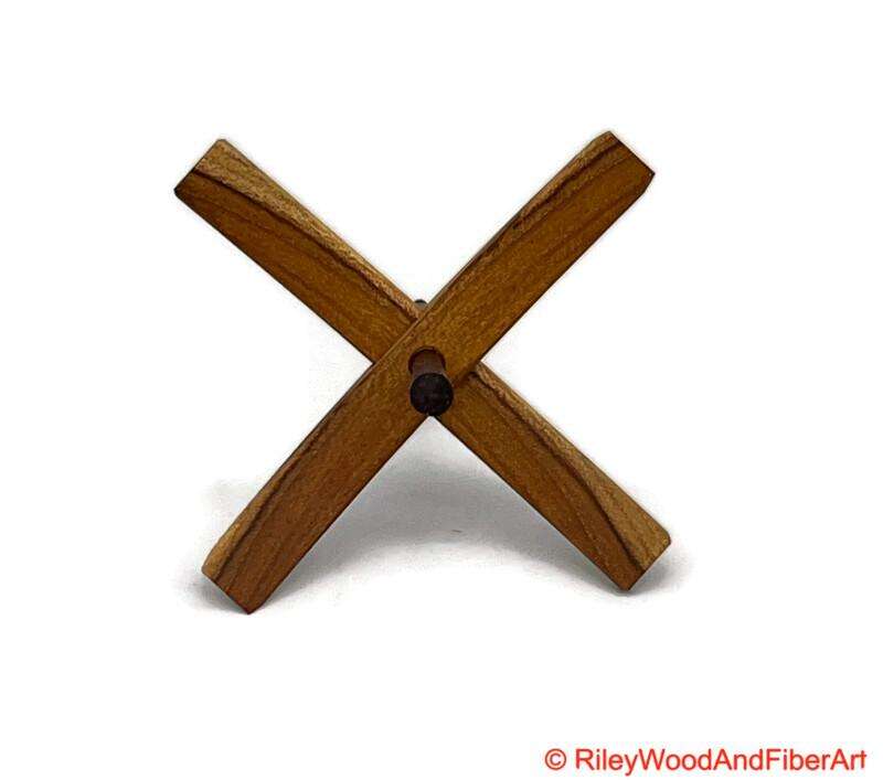 Mega Turkish Drop Spindle - Teak Whorl with Honduran Rosewood Shaft made by Riley Wood and Fiber Art