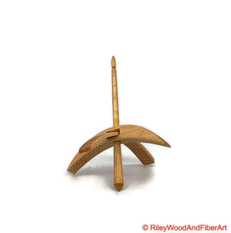 Medium Turkish Drop Spindle - Sitka Spruce Whorl with Maple Shaft made by Riley Wood and Fiber Art