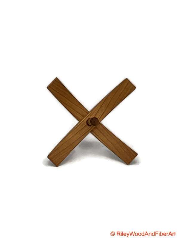 Medium Turkish Drop Spindle - Cherry Whorl with White Oak Shaft made by Riley Wood and Fiber Art
