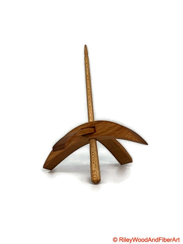Medium Turkish Drop Spindle - Cherry Whorl with Maple Shaft made by Riley Wood and Fiber Art