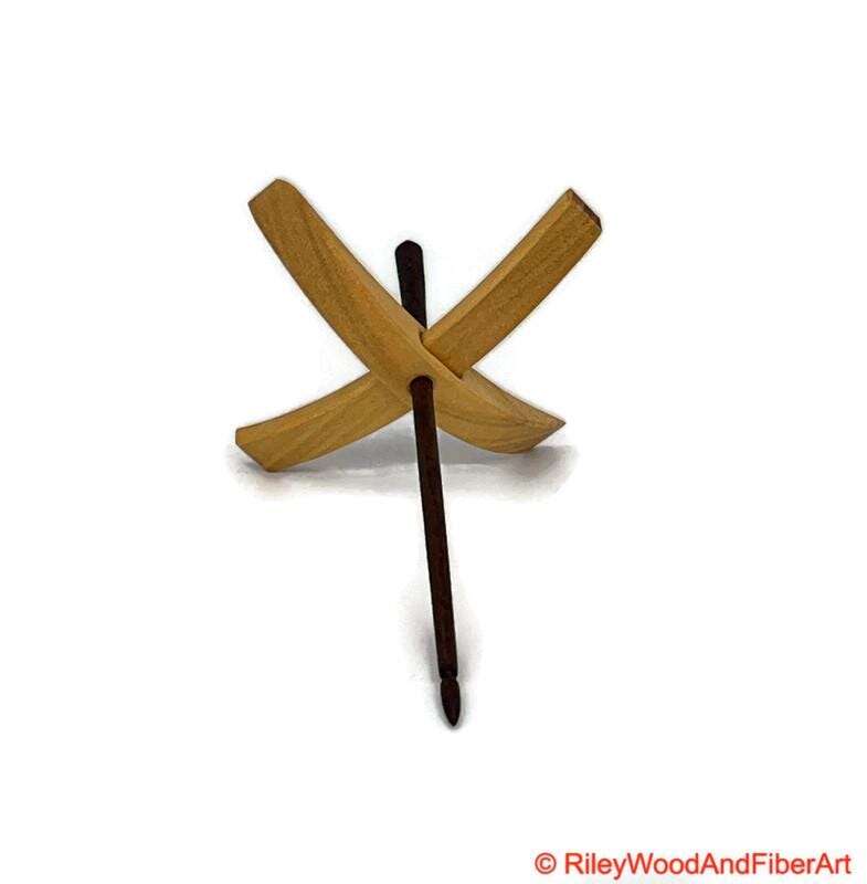 Mega Turkish Drop Spindle - Avodire Whorl with Walnut Shaft made by Riley Wood and Fiber Art