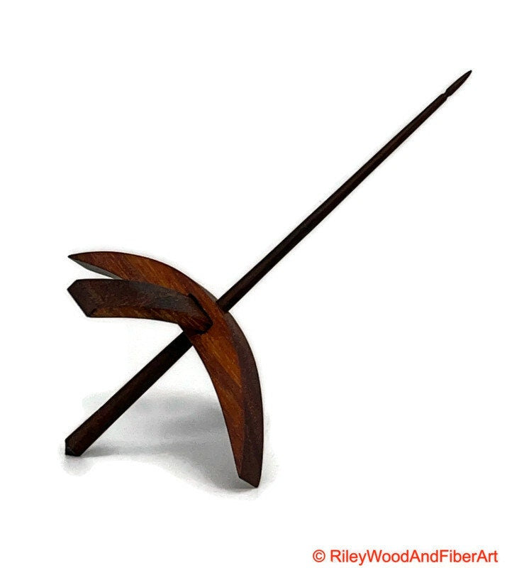 Mega Turkish Drop Spindle - Tzalam Whorl with Walnut Shaft made by Riley Wood and Fiber Art