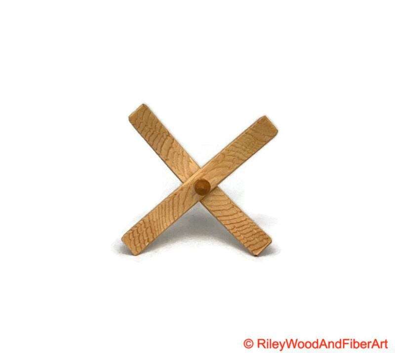 Medium Turkish Drop Spindle - Sitka Spruce Whorl with Maple Shaft made by Riley Wood and Fiber Art