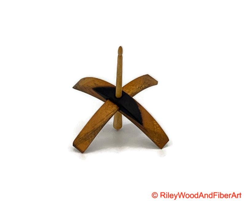 Medium Turkish Drop Spindle - Katalox Mostly Sapwood Whorl with Maple Shaft made by Riley Wood and Fiber Art