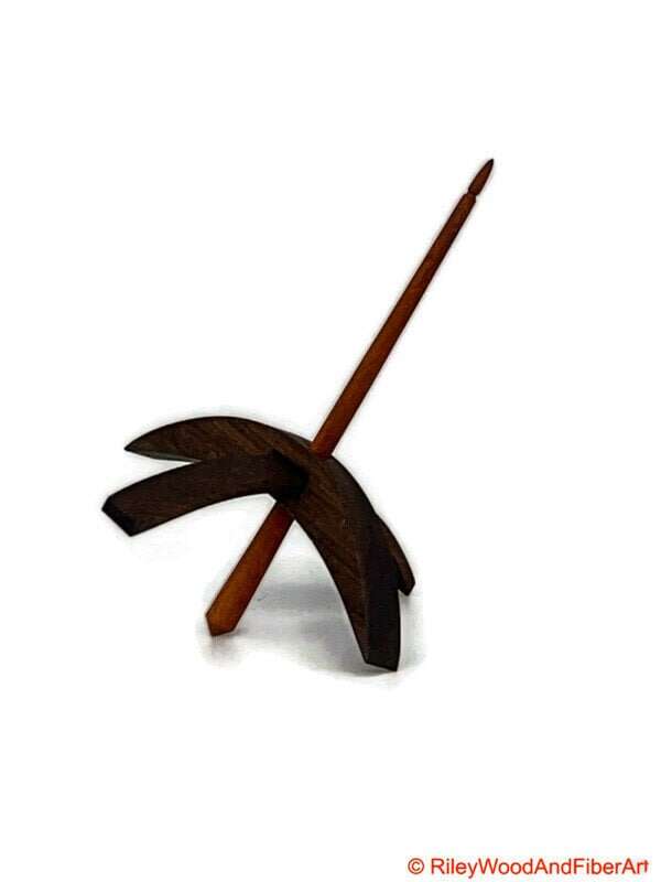 Medium Turkish Drop Spindle - Walnut Whorl with Cherry Shaft made by Riley Wood and Fiber Art