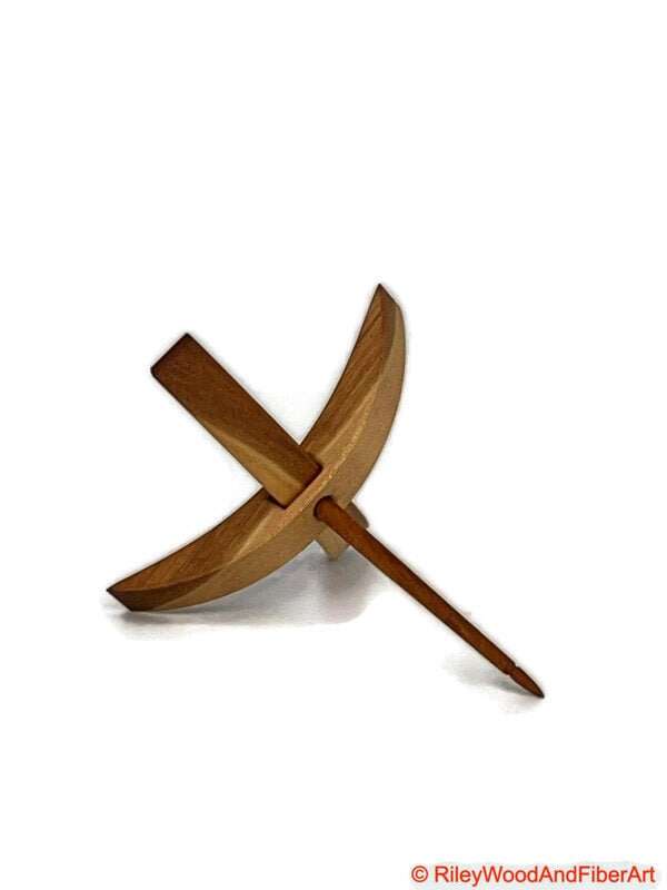 Medium Turkish Drop Spindle - Cherry at Demarcation Whorl with Cherry Shaft made by Riley Wood and Fiber Art