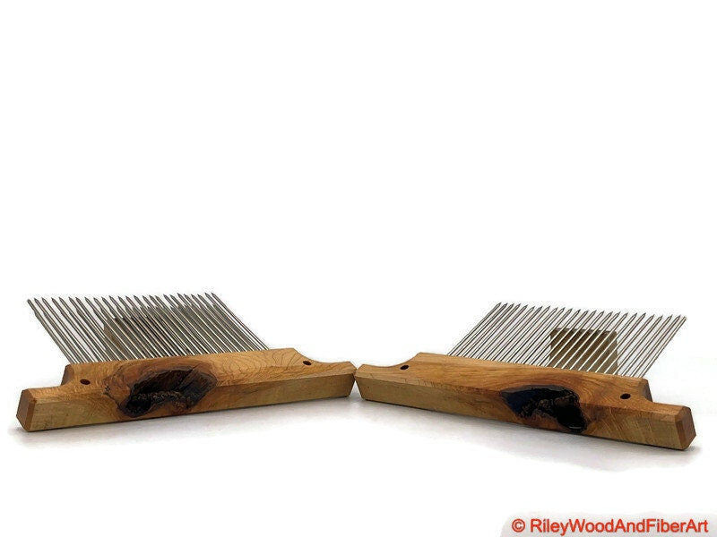 6" Standard Wool/Fiber Hackle Set - Single and Double Row Made by Riley Wood and Fiber Art