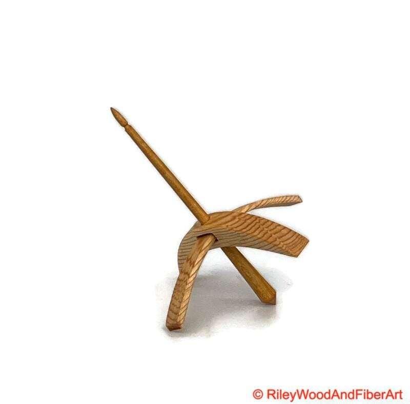 Medium Turkish Drop Spindle - Sitka Spruce Whorl with Apple Shaft made by Riley Wood and Fiber Art