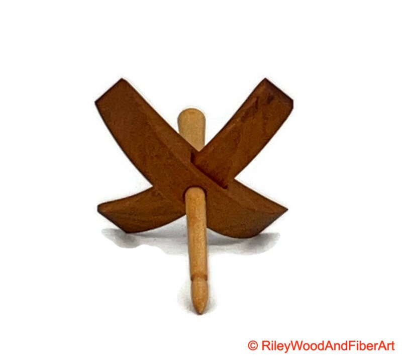 Mini Turkish Drop Spindle - Cherry Whorl with Apple Shaft made by Riley Wood and Fiber Art