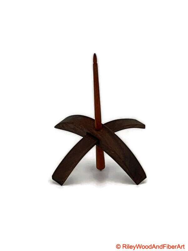 Medium Turkish Drop Spindle - Walnut Whorl with Cherry Shaft made by Riley Wood and Fiber Art