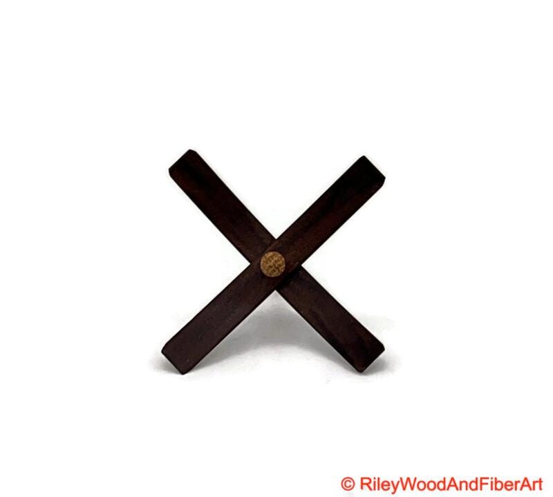 Medium Turkish Drop Spindle - Walnut Whorl with White Oak Shaft made by Riley Wood and Fiber Art