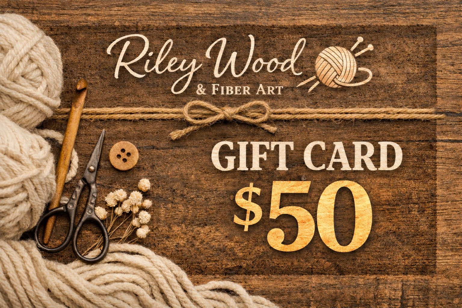 Riley Wood and Fiber Art Gift Card $50.00 Made by Riley Wood and Fiber Art