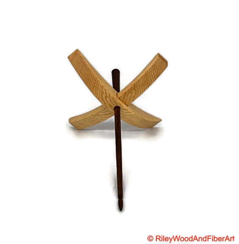 Mega Turkish Drop Spindle - Sitka Spruce Whorl with Walnut Shaft made by Riley Wood and Fiber Art