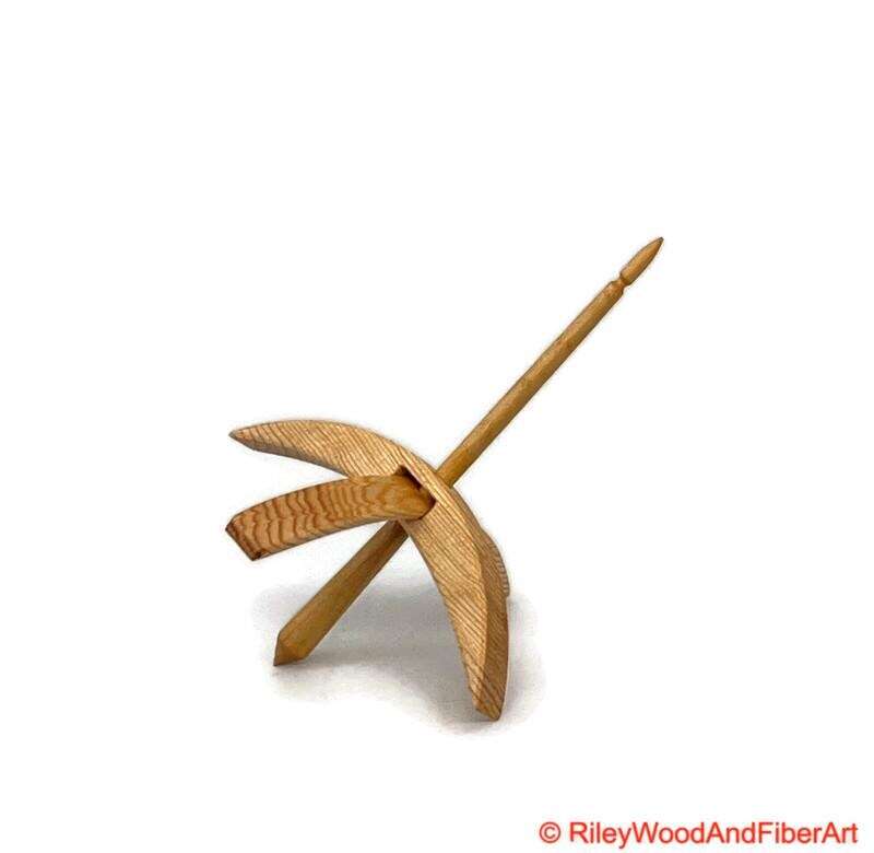 Medium Turkish Drop Spindle - Sitka Spruce Whorl with Maple Shaft made by Riley Wood and Fiber Art