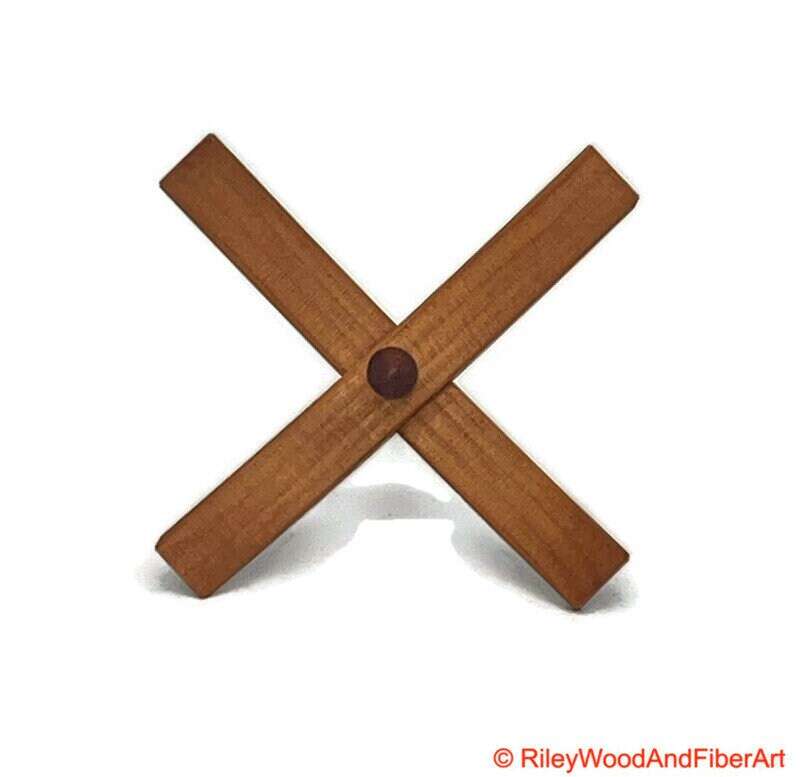 Medium Turkish Drop Spindle - Cherry Whorl with Plum Shaft made by Riley Wood and Fiber Art