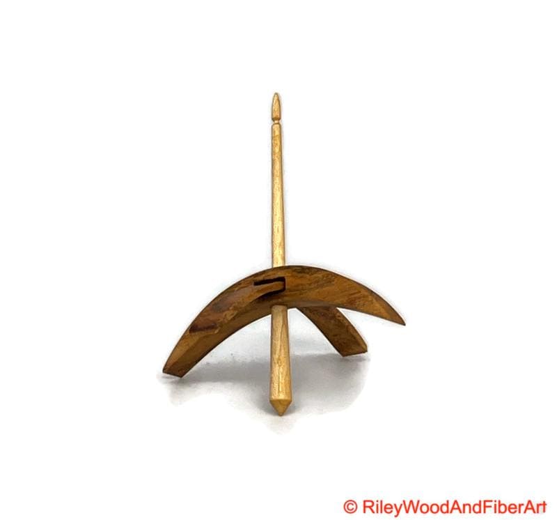 Medium Turkish Drop Spindle - Katalox Sapwood Whorl with Maple Shaft made by Riley Wood and Fiber Art