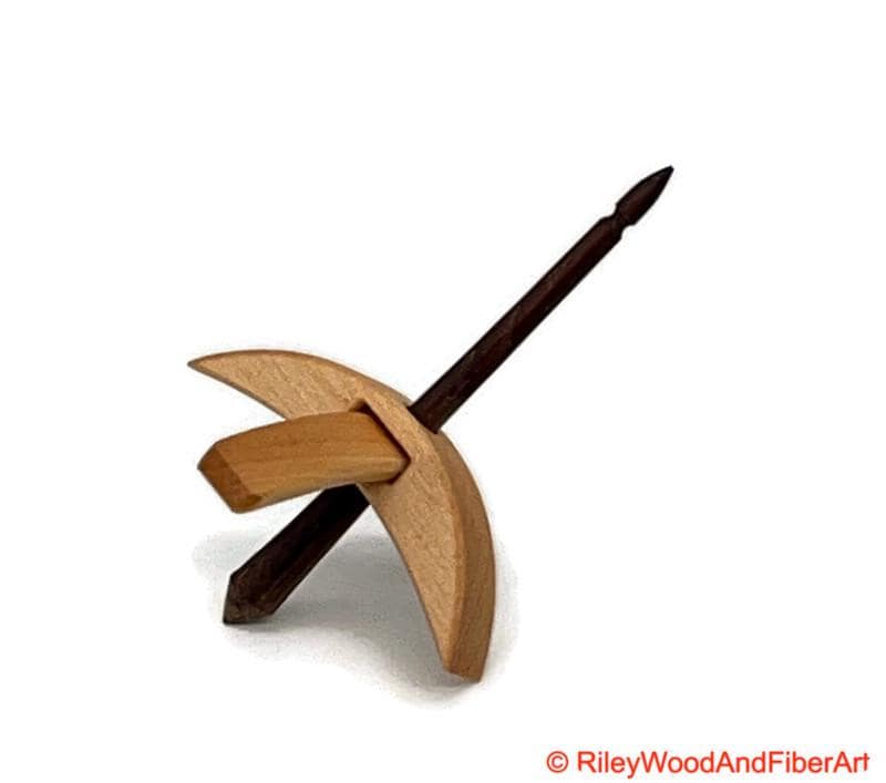 Mini Turkish Drop Spindle - Maple Whorl with Honduran Rosewood Shaft made by Riley Wood and Fiber Art