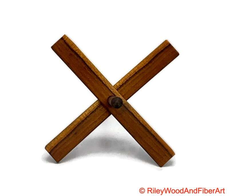 Mega Turkish Drop Spindle - Teak Whorl with Walnut Shaft made by Riley Wood and Fiber Art