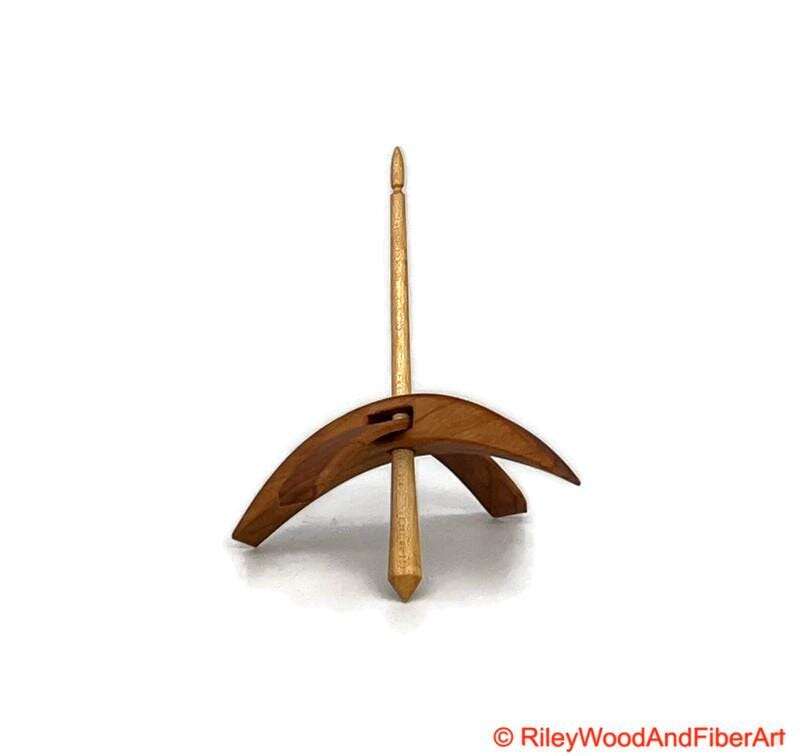 Medium Turkish Drop Spindle - Alder Whorl with Maple Shaft made by Riley Wood and Fiber Art
