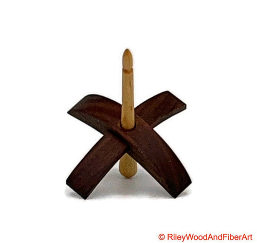 Mini Turkish Drop Spindle - Pau Ferro Whorl with Maple Shaft made by Riley Wood and Fiber Art