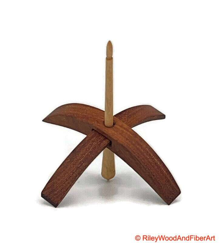 Medium Turkish Drop Spindle - Tzalam Whorl with Maple Shaft made by Riley Wood and Fiber Art