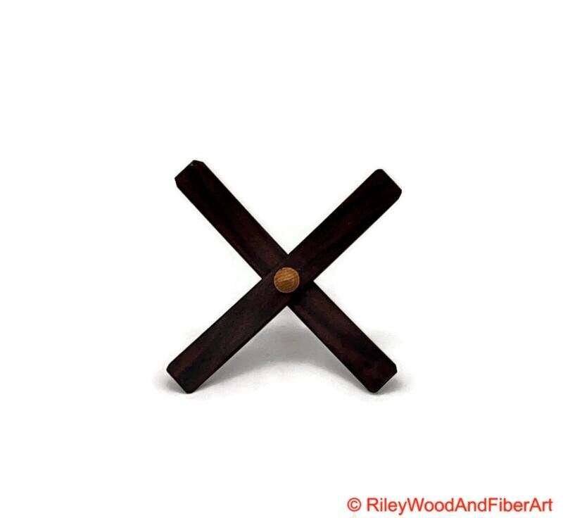 Medium Turkish Drop Spindle - Walnut Whorl with Hickory Shaft made by Riley Wood and Fiber Art